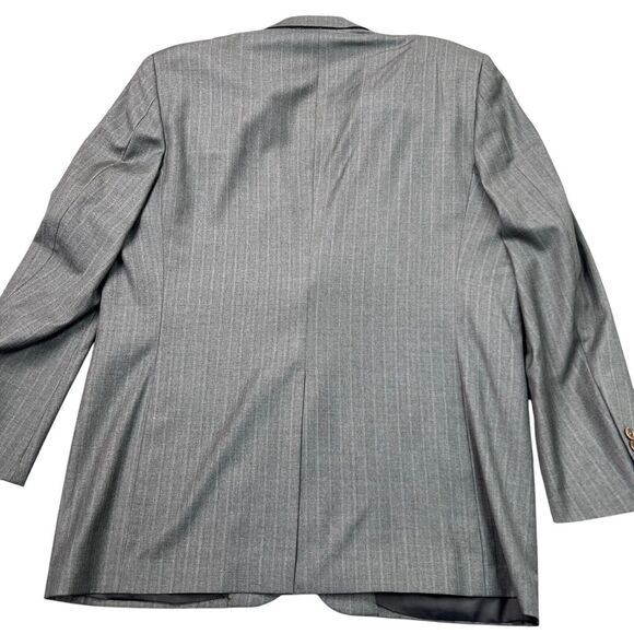 Brooks Brothers Madison Saxxon Blazer Mens Size 44L Gray Pinstripes USA - Picture 6 of 11